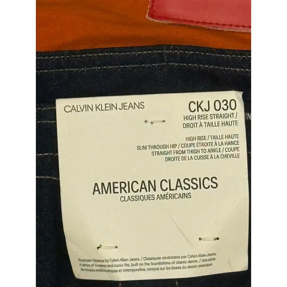 Calvin Klein Jeans Womens Size 32x30 Purple Blue Denim Straight Leg High Rise - Picture 8 of 9